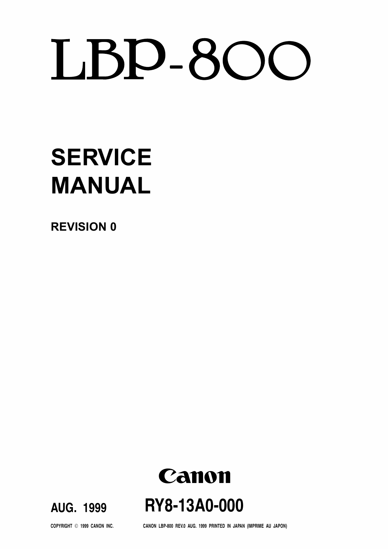 Canon imageCLASS LBP-800 Service Manual-1